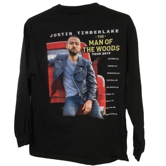 Justin Timberlake Concert Tour Merch Long Sleeve Black Women’s M T-Shirt 2019 - Picture 2 of 5